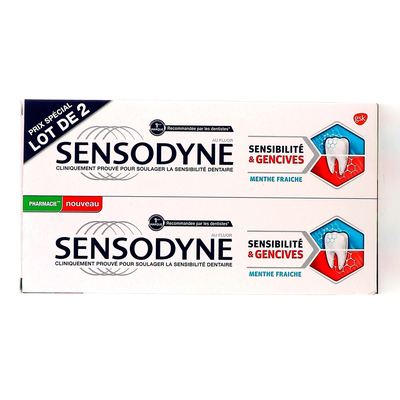 Sensodyne dents sensible et gencives lot 2
