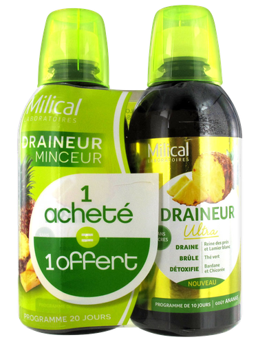 Image MILICAL DRAINEUR ANANAS LOT DE 2 X 500ML