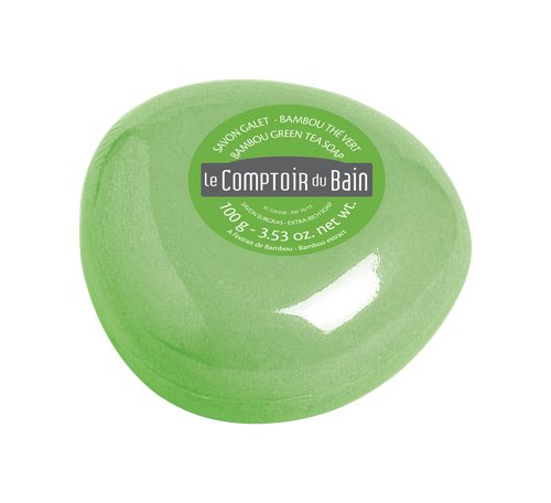 Le Comptoir du Bain Savon Galet surgras Bambou Thé vert 100 g