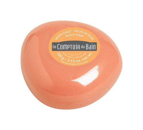 Image Le Comptoir du Bain Savon Galet surgras Pêche de vigne 100 g