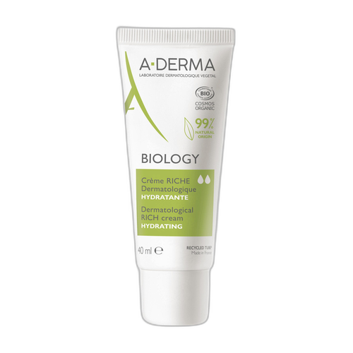 Image A-DERMA — BIOLOGY CRÈME RICHE DERMATOLOGIQUE HYDRATANTE — Crème visage hydratante riche — BIOLOGY 40 ml