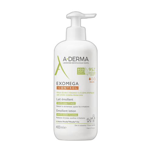 Image A-Derma - Exomega Control - Lait émollient anti-grattage - Peaux sèches à tendance à l'eczéma atopique 400 ml