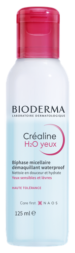 Image Bioderma CREALINE H2O yeux, biphase micellaire démaquillant waterproof