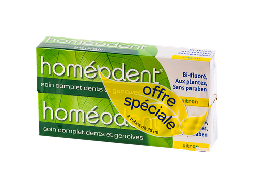 HOMEODENT DENTIFRICE SOIN COMPLET CITRON 75 ML X2