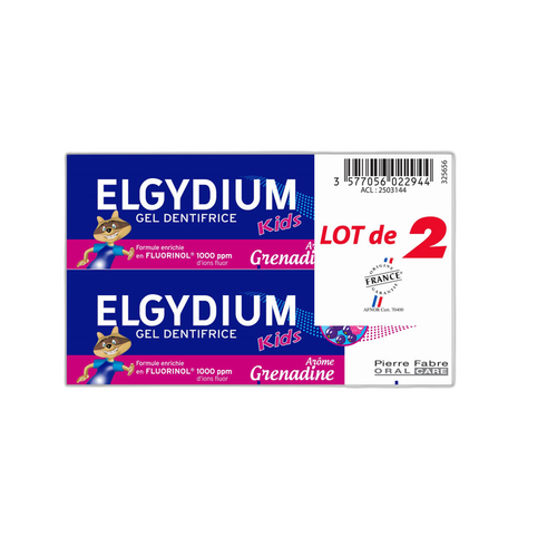 Image Pierre Fabre Oral Care - Elgydium Kids - Dentifrice Protection Caries Grenadine 2/6 ans - Offre spéciale duo 2X50ml