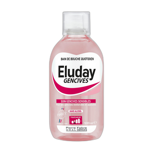 Pierre Fabre Eluday Gencives - bain de bouche quotidien soin gencives sensibles 500 ml