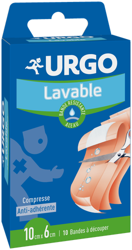 Urgo - Bande lavable - Protège vos blessures superficielles - 10cm x 6cm