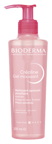 Image Bioderma Crealine Gel Moussant nettoyant visage doux peaux sensibles à intolérantes