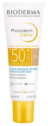 Image Bioderma Photoderm Crème teintée claire pour les peaux sensibles sèches SPF50+